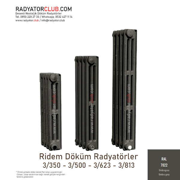 Ridem Dokum radyator 3-500 Ral 7022 Kolon 7